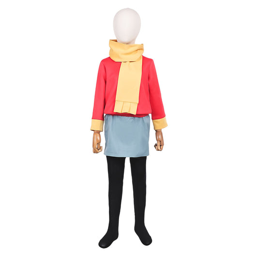 Hilda Tenue Rouge et Bleue Cosplay Costume