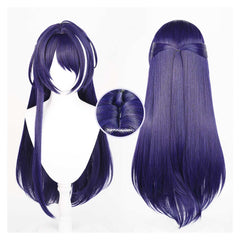 Honkai: Star Rail Acheron Bleu Foncé Cosplay Perruque