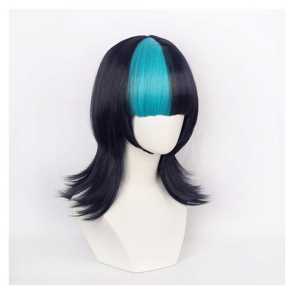 Hoshi Kirara Cosplay Perruque Noire et Bleue