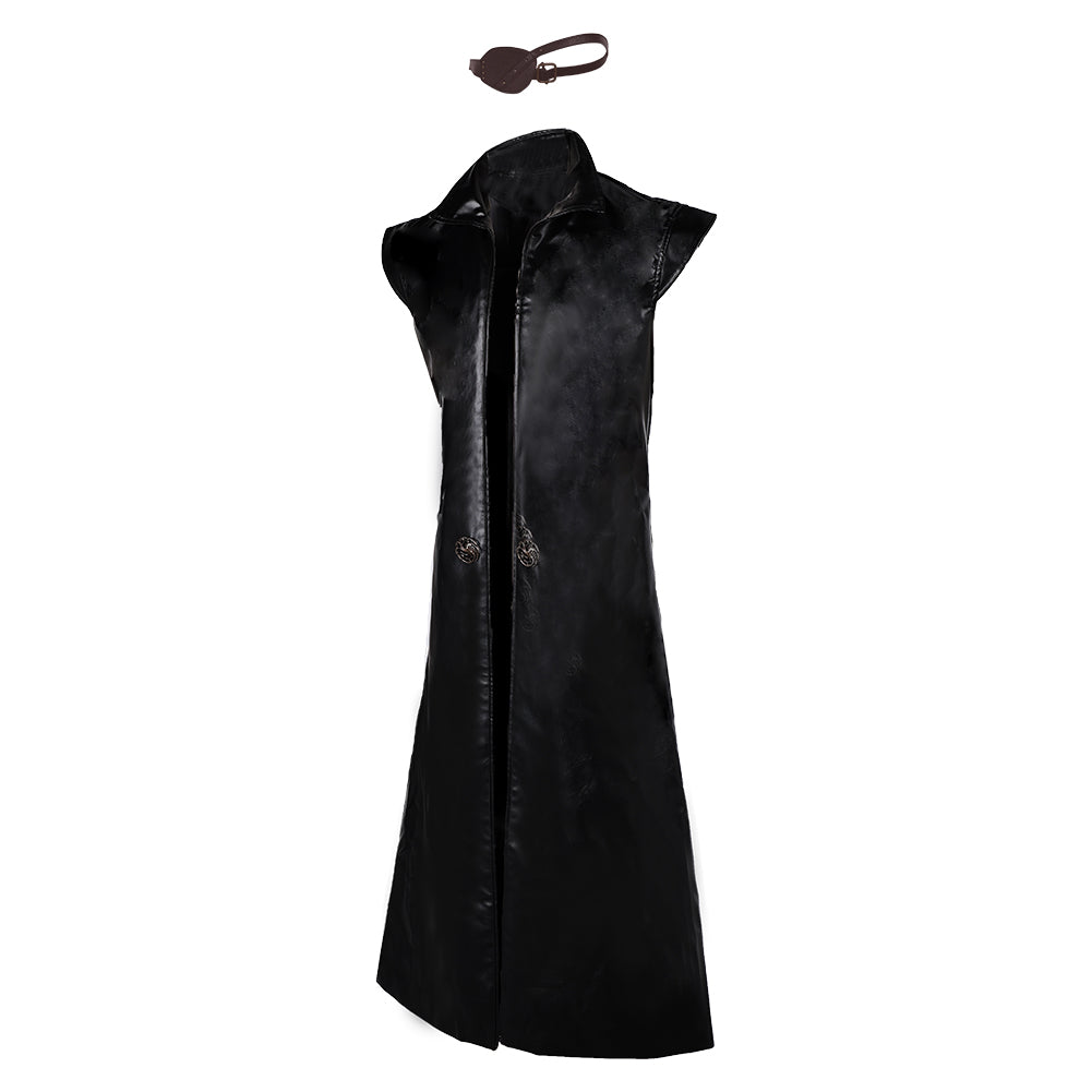 House of The Dragon Prince Aemond Targaryen Cape+Masque pour Les Yeux Cosplay Costume
