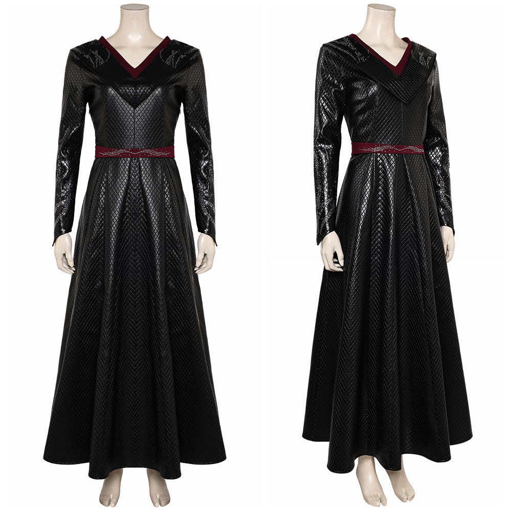 House of The Dragon Rhaenys Targaryen Tenue Noire Sans Cape Cosplay Costume