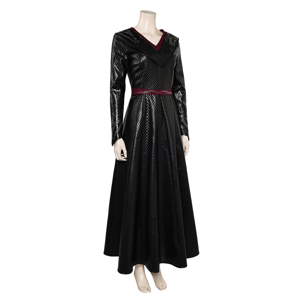 House of The Dragon Rhaenys Targaryen Tenue Noire Sans Cape Cosplay Costume