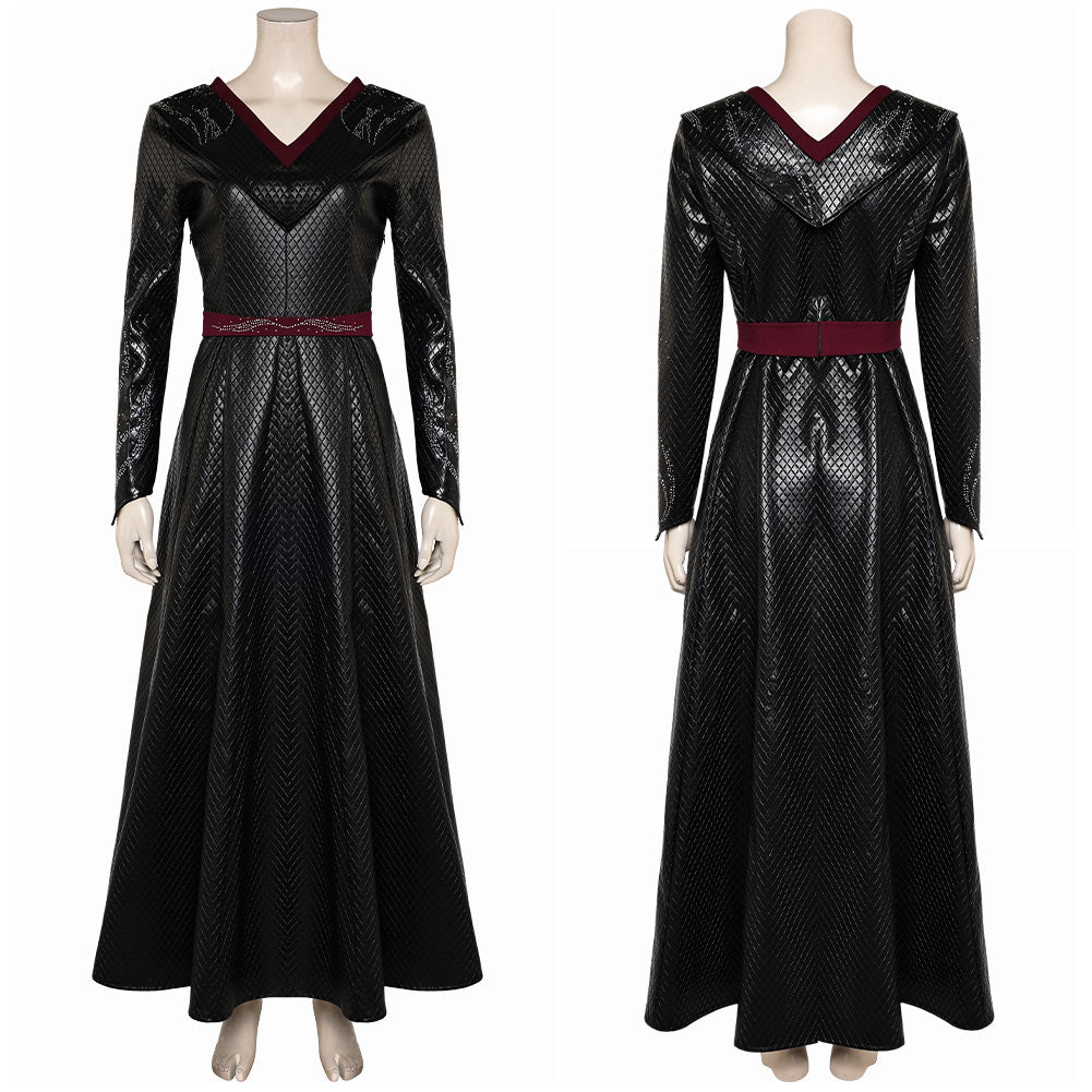 House of The Dragon Rhaenys Targaryen Tenue Noire Sans Cape Cosplay Costume
