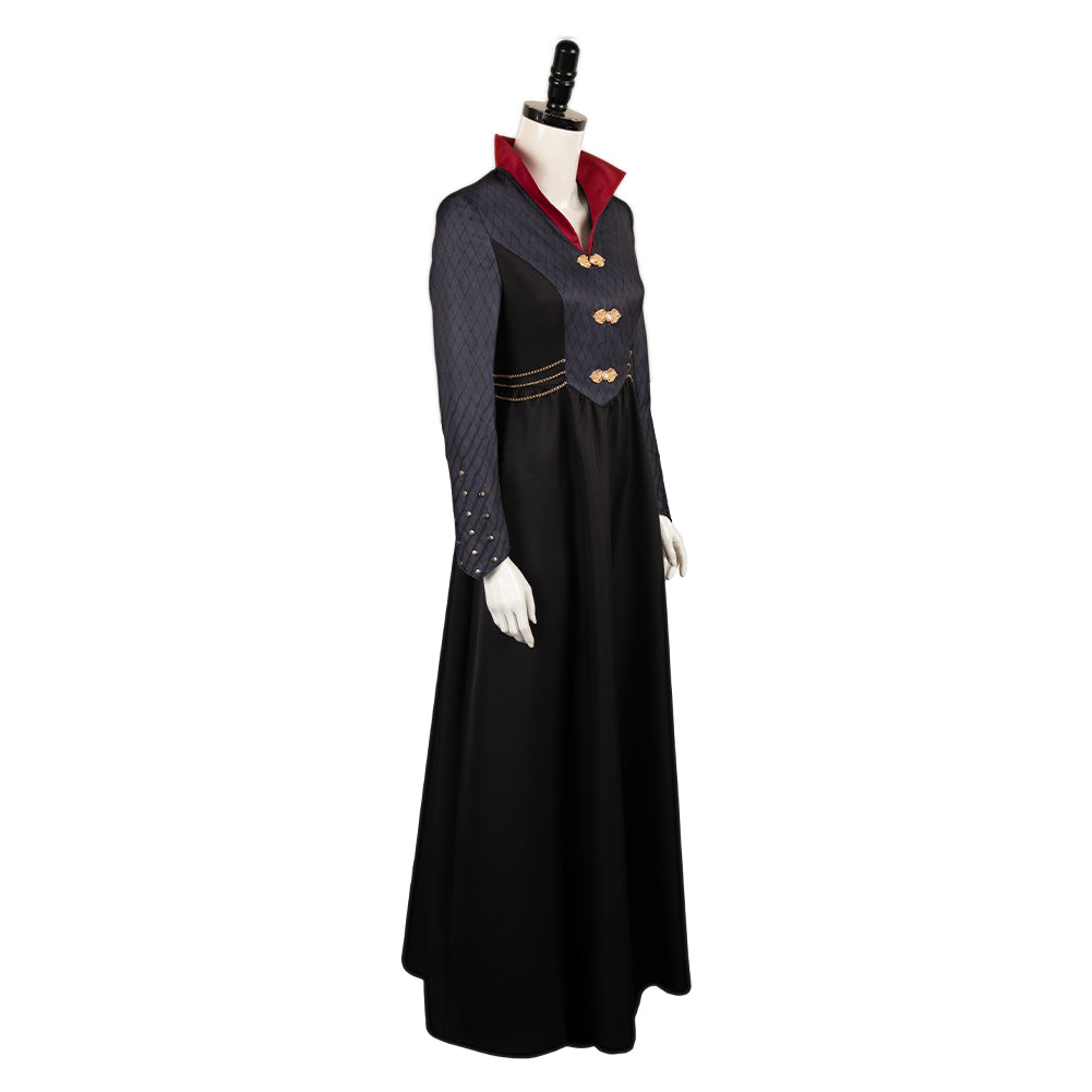 House of The Dragon Saison 2 Rhaenyra Targaryen Robe Noire Médiévale Cosplay Costume Vintage