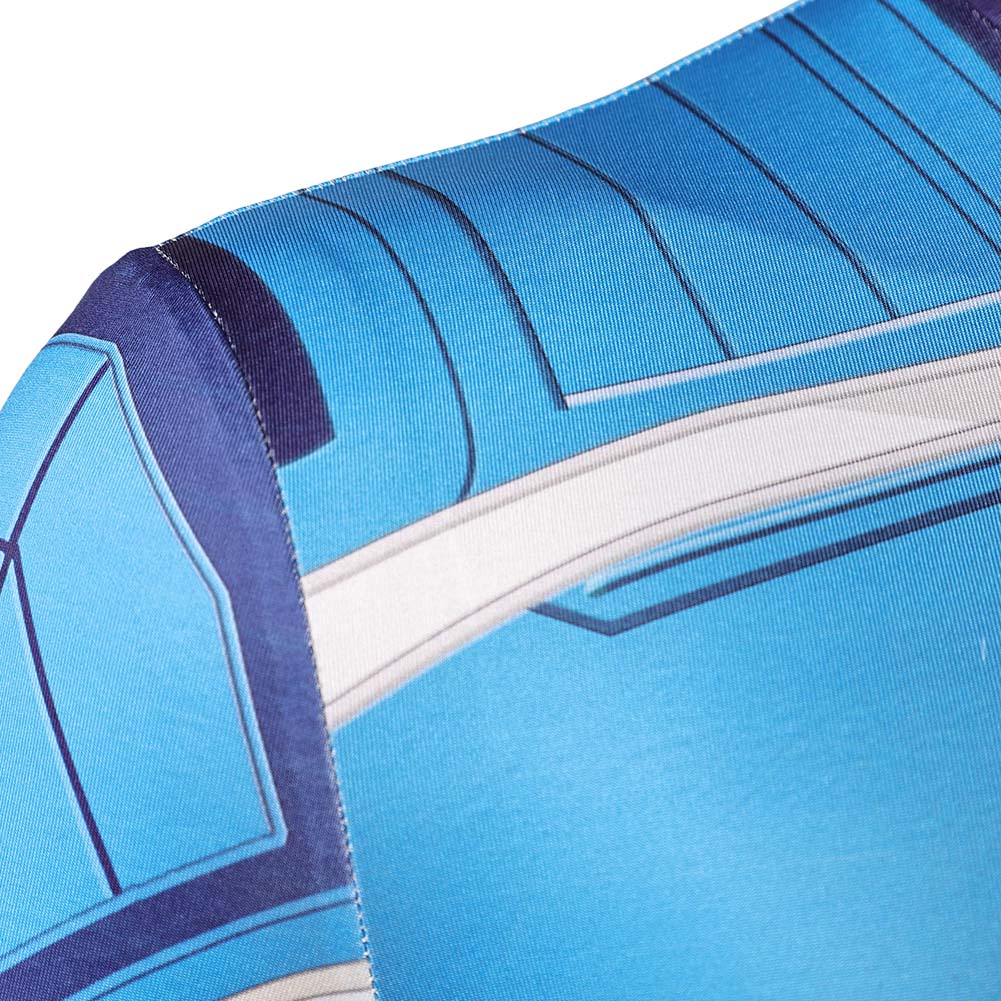 Human Torch Combinaison Blanche et Bleue Cosplay Costume