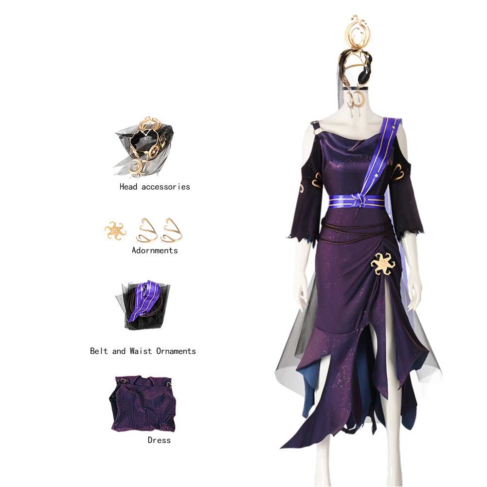 Identity V Priestess The Envoy of Yog-Sothoth Tenue Violette Cosplay Costume