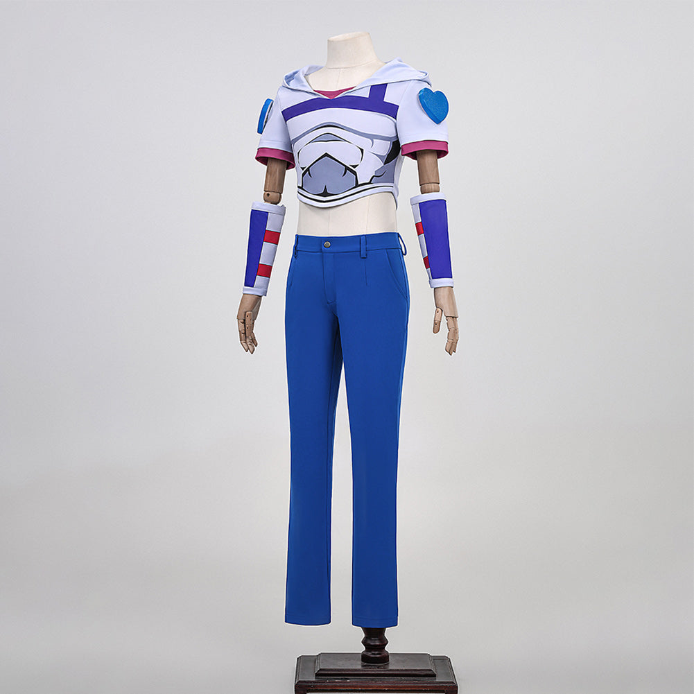 Johnny Joestar Tenue Blanche et Bleue Cosplay Costume