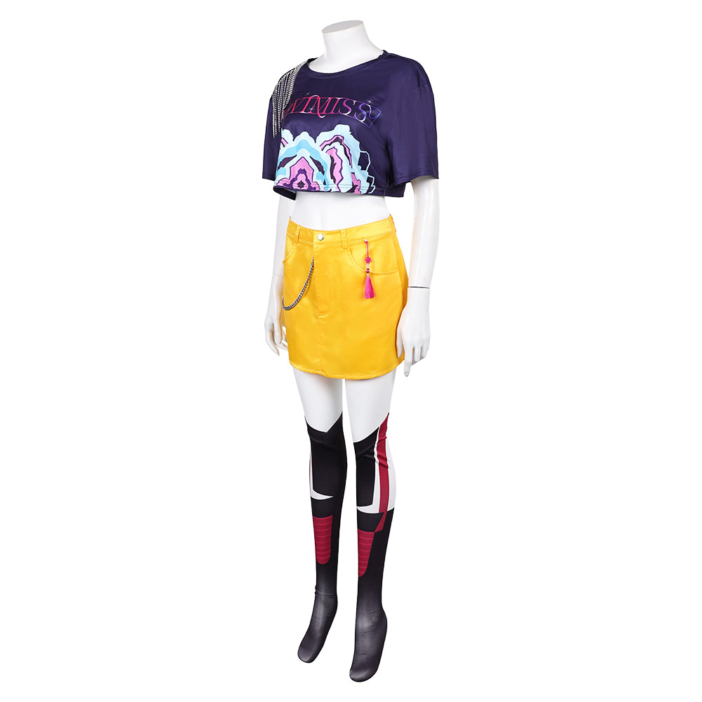 KPop Demon Hunters(2025) Mira Tenue Bleue et Jaune Cosplay Costume
