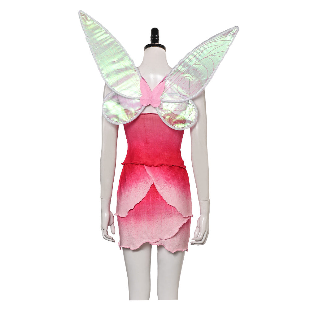 La Fée Clochette Rosélia Tenue Rose Cosplay Costume
