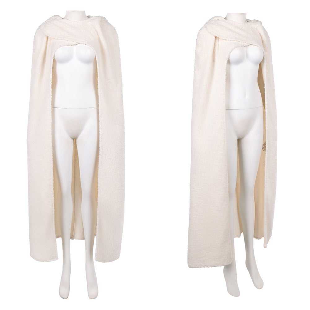 La Guerre des Étoiles Padme Amidala Naberrie Cape Blanche à Capuche Cosplay Costume