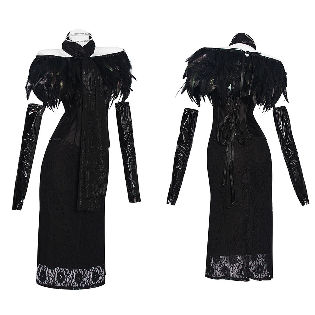 La Guerre des Étoiles Padme Amidala Naberrie Robe de Cour Noire Cosplay Costume