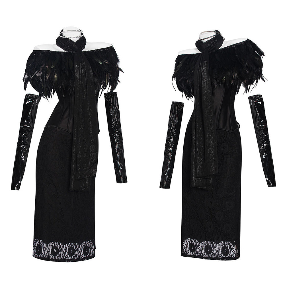 La Guerre des Étoiles Padme Amidala Naberrie Robe de Cour Noire Cosplay Costume