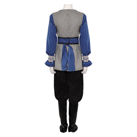 La Guerre des Étoiles Padme Amidala Naberrie Tenue Grise et Bleue Cosplay Costume