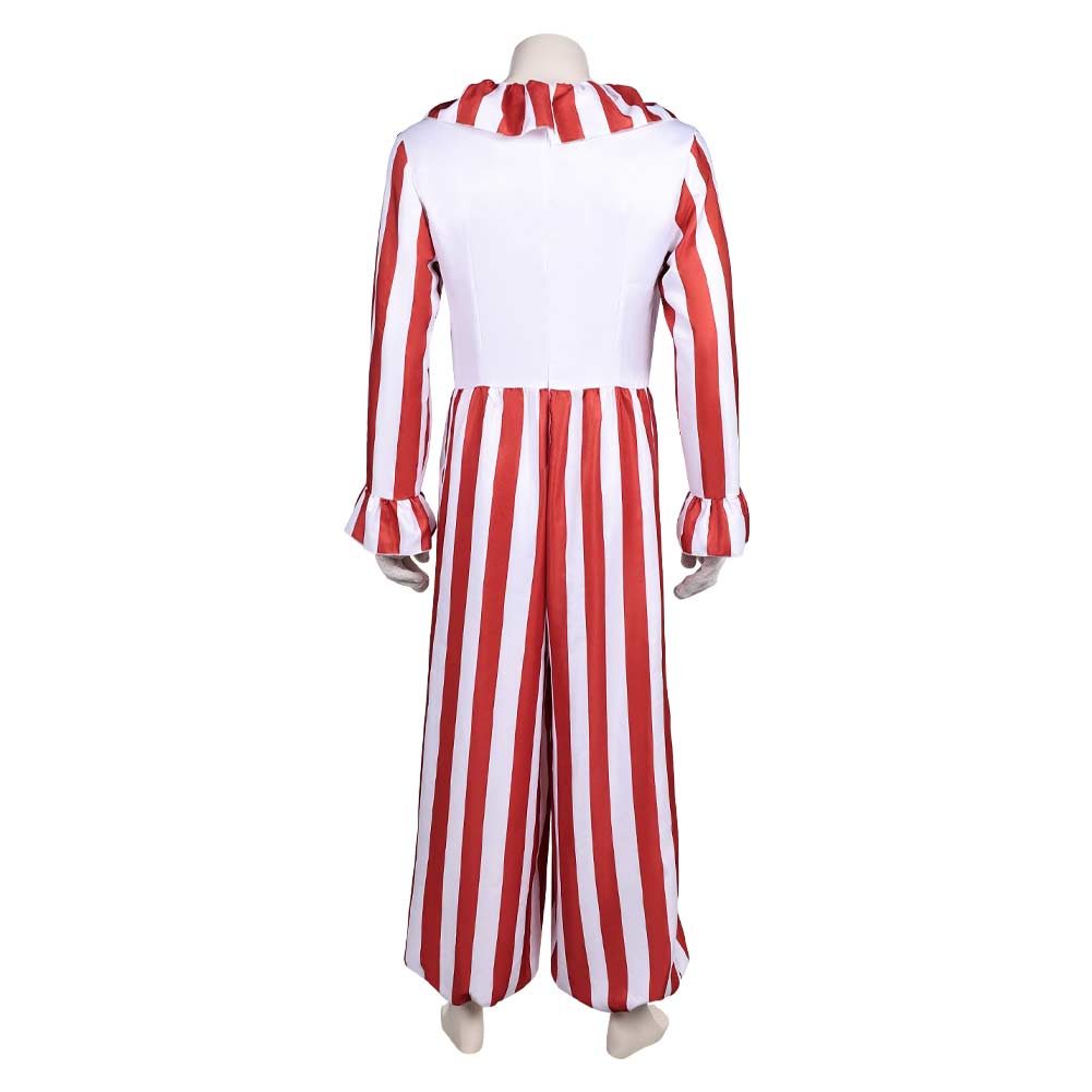 La Nuit des Clowns(2025) Flando the Clown Tenue Rouge et Blanche Cosplay Costume