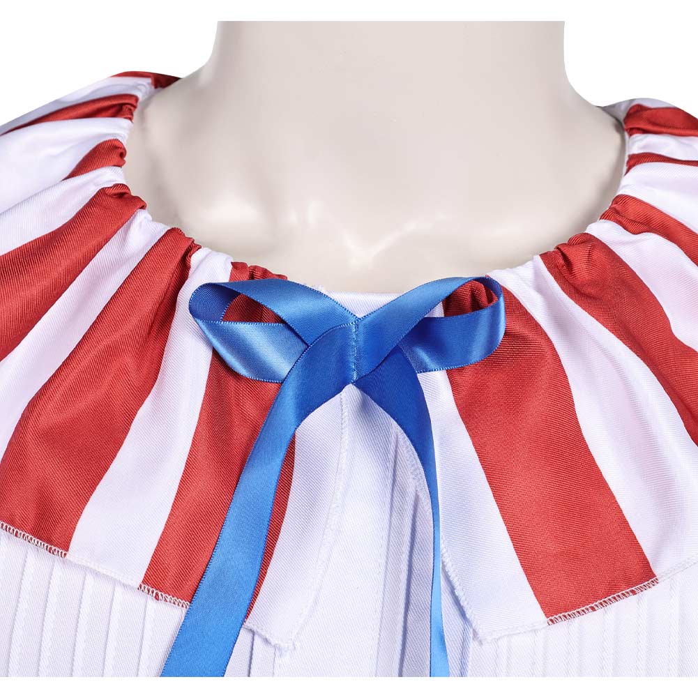 La Nuit des Clowns(2025) Flando the Clown Tenue Rouge et Blanche Cosplay Costume