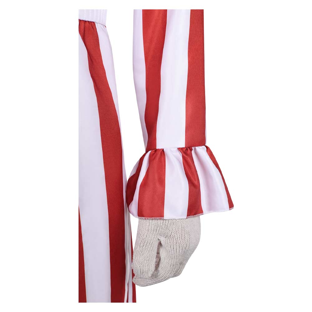 La Nuit des Clowns(2025) Flando the Clown Tenue Rouge et Blanche Cosplay Costume