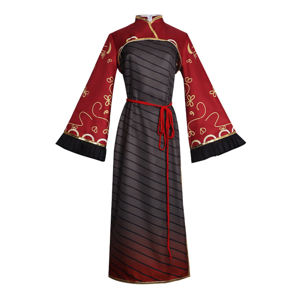 Limbus Company Jia Xichun Robe Rouge et Marron Cosplay Costume
