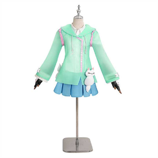 Overwatch Kiriko Tenue Bleue Cosplay Costume