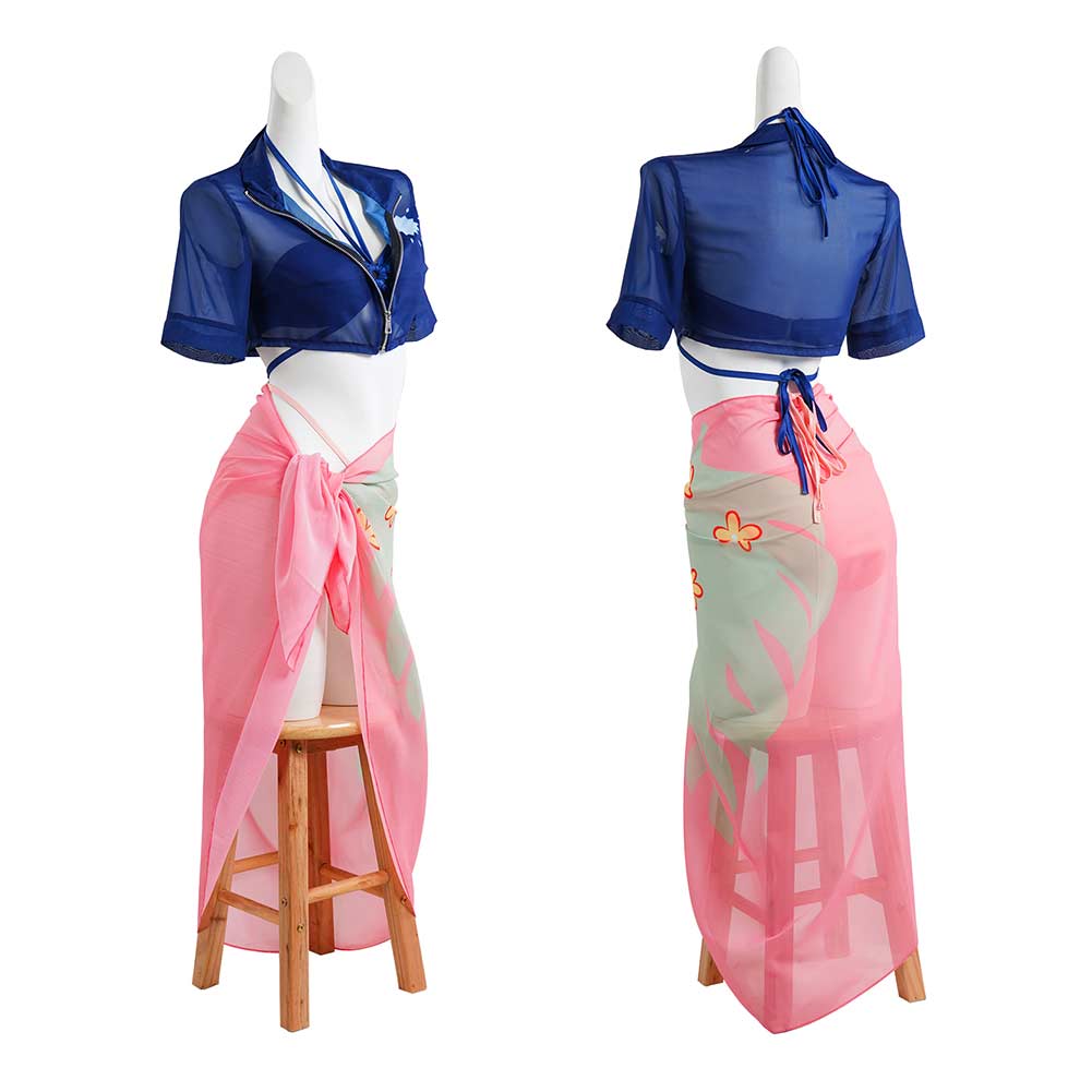 One Piece Nico Robin Maillot de Bain Bikini+Couvre-up Cosplay Costume