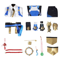 Overwatch Wuyang Ye Tenue Blanche et Bleue Cosplay Costume