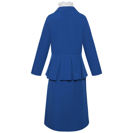 Cosplay Costume Mary Poppins Le Retour de Mary Poppins Film Cosplay Tenue Bleue Enfant