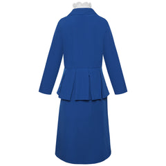 Cosplay Costume Mary Poppins Le Retour de Mary Poppins Film Cosplay Tenue Bleue Enfant