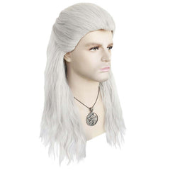 Cosplay Perruque Geralt of Rivia The Witcher TV Cosplay Perruque Blanche Homme