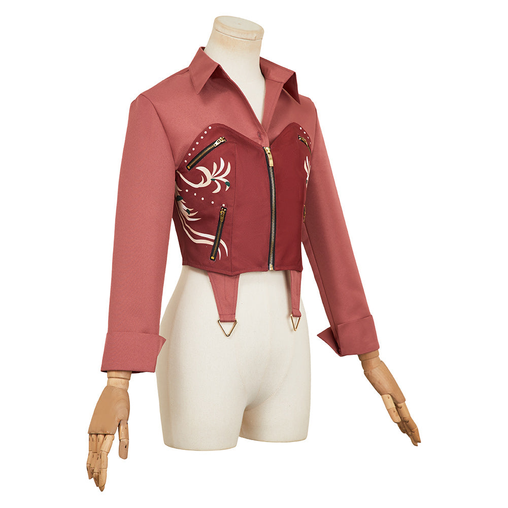 Resident Evil 30e Anniversaire Claire Redfield Chemise et Gilet Rouges Cosplay Costume