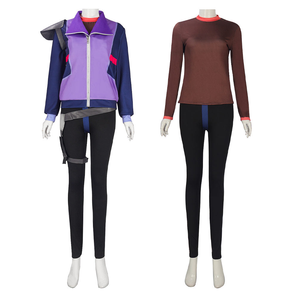 Rick et Morty Rick Sanchez Tenue Noire et Violette Cosplay Costume