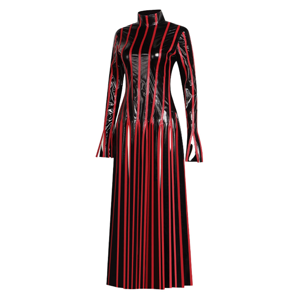Fate/Stay Night Matou Sakura Robe Rayée Rouge et Noire Cosplay Costume