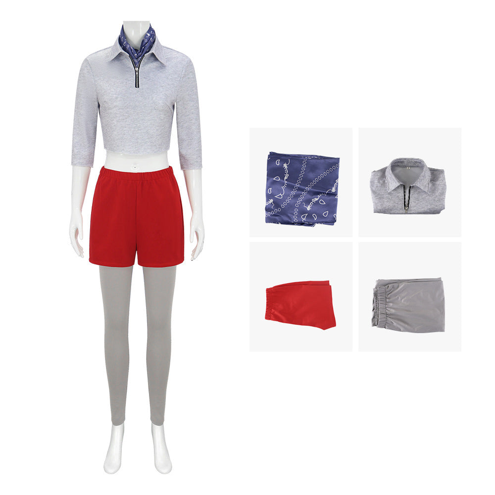 Stranger Things 5(2025) Eleven Tenue Grise et Rouge Cosplay Costume