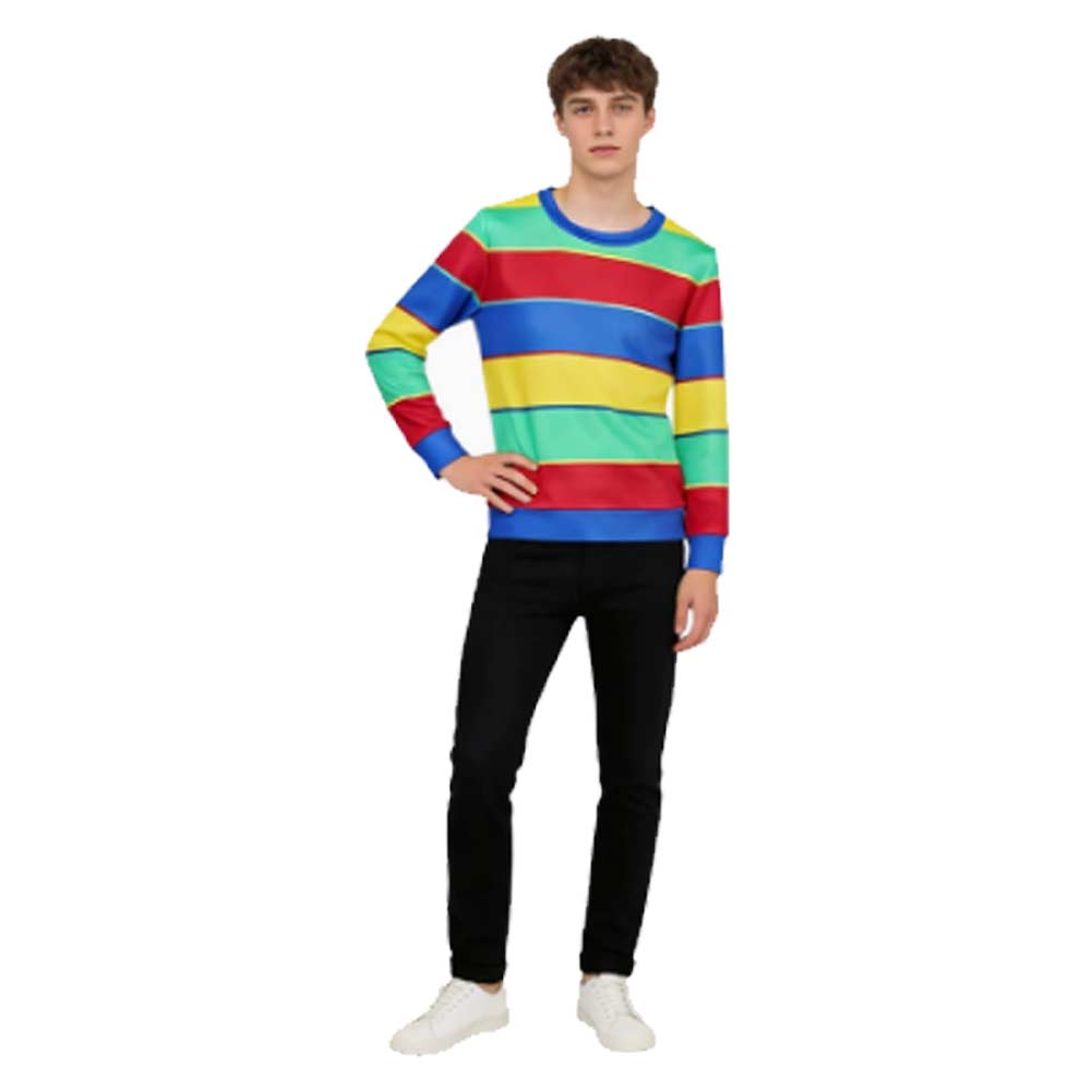 Stranger Things Saison 5 Derek Haut Tenue à Rayures Arc-en-Ciel Cosplay Costume