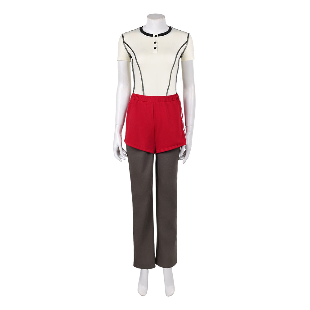 Stranger Things Saison 5 Eleven 11 Jane Hopper Tenue Jaune et Rouge Cosplay Costume