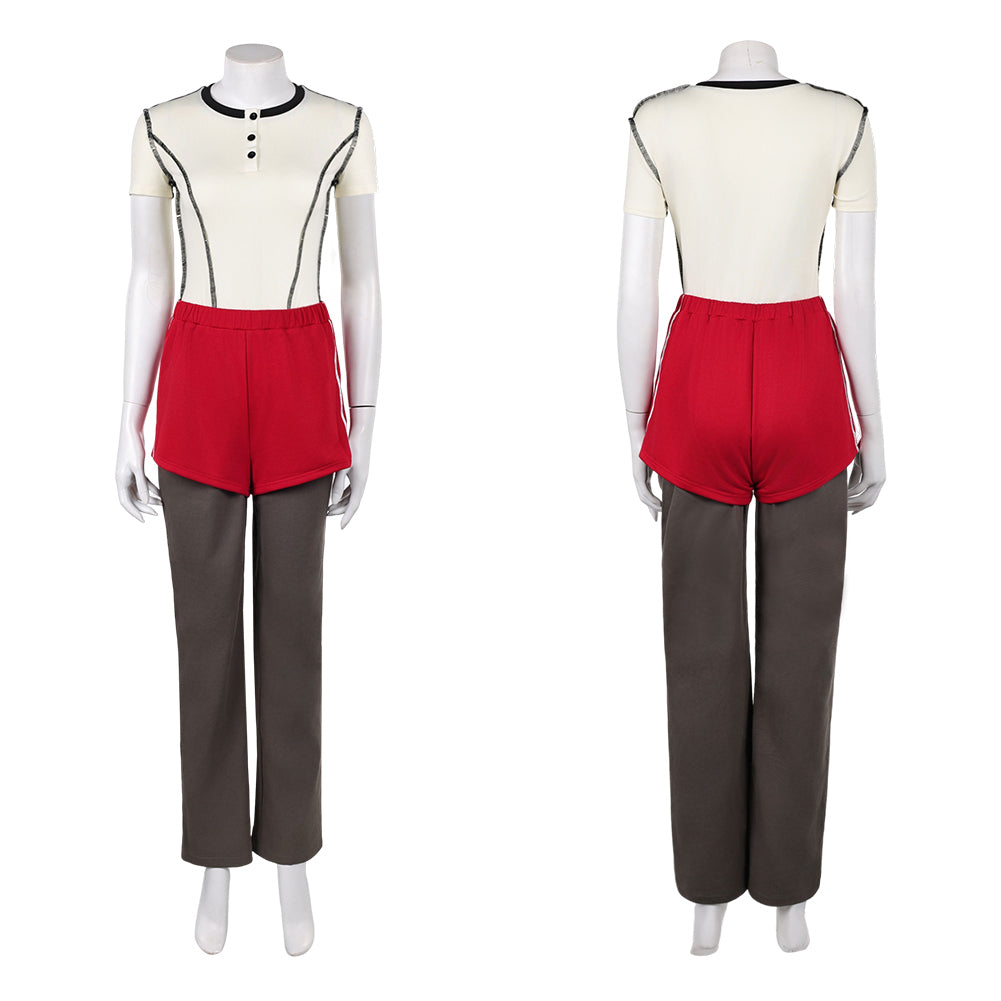 Stranger Things Saison 5 Eleven 11 Jane Hopper Tenue Jaune et Rouge Cosplay Costume