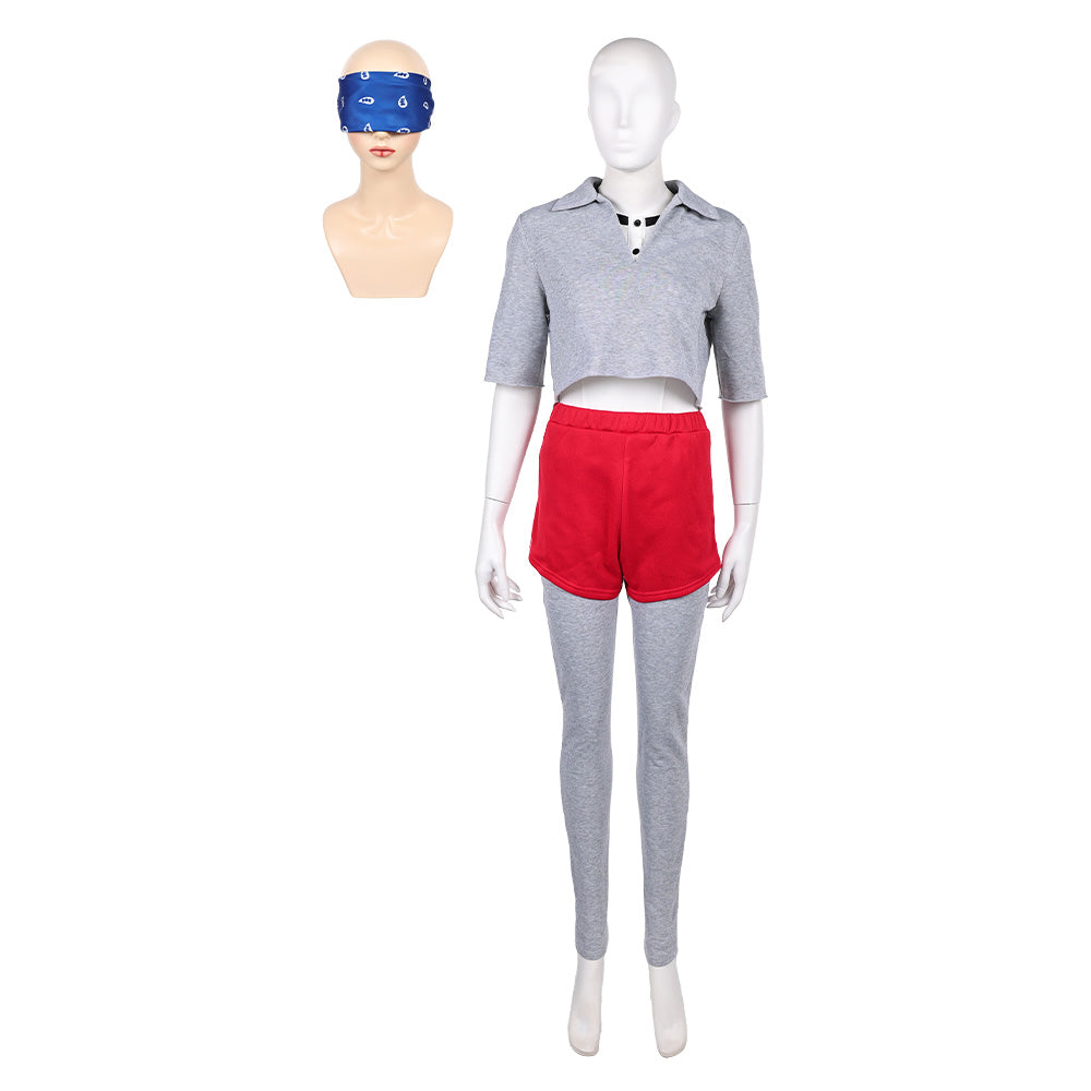 Stranger Things Saison 5(2025) Eleven Tenue Grise et Rouge Cosplay Costume Ver.2