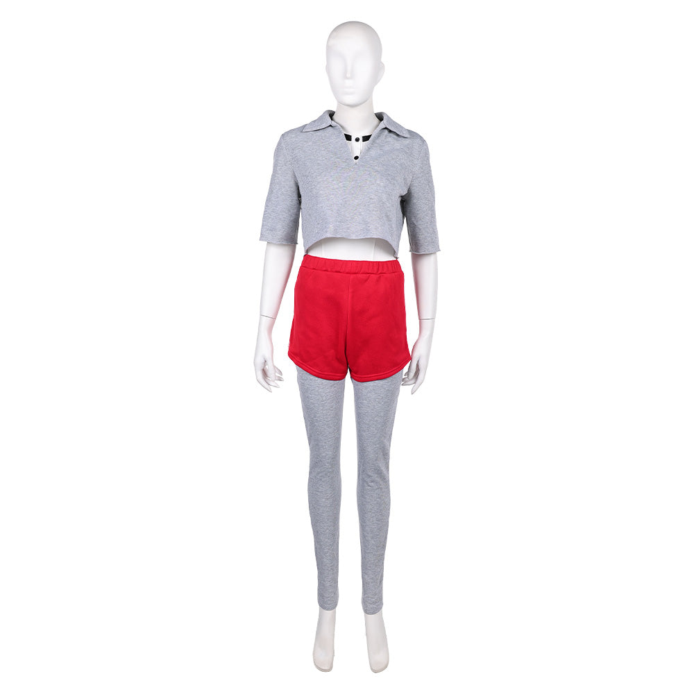 Stranger Things Saison 5(2025) Eleven Tenue Grise et Rouge Cosplay Costume Ver.2