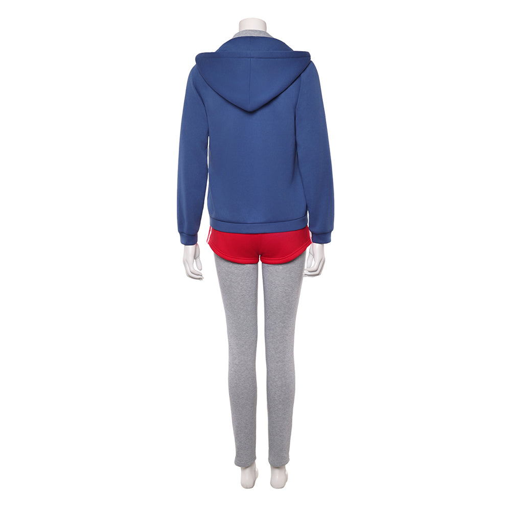 Stranger Things Saison 5(2025) Elven Tenue Grise avec Veste Bleue Cosplay Costume