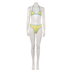 Street Fighter 6 Kimberly Maillot de Bain Bikini Jaune et Bleue Cosplay Costume