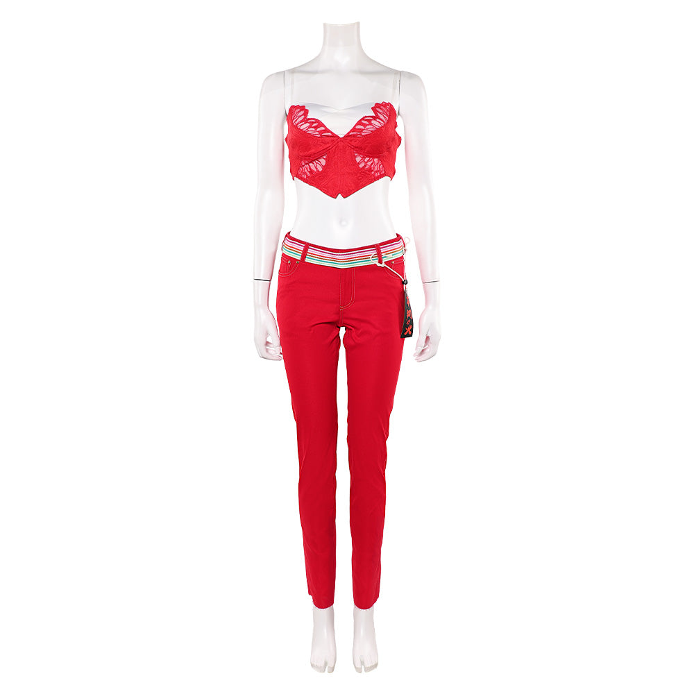 Street Fighter 6 Mai Shiranui Tenue Rouge avec Cape Cosplay Costume