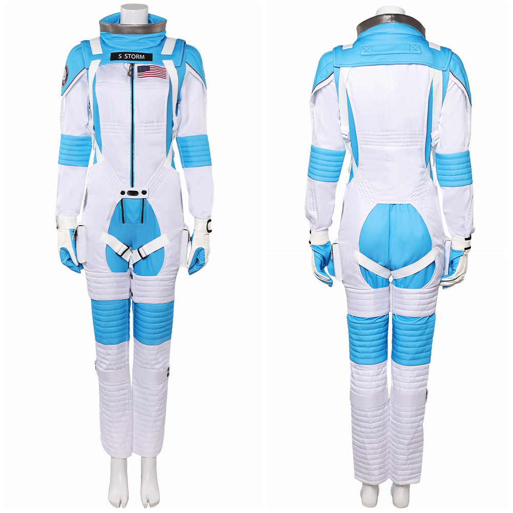 The Fantastic Four: First Steps(2025) Invisible Woman Combinaison Spatiale Bleu et Blanche Cosplay Costume