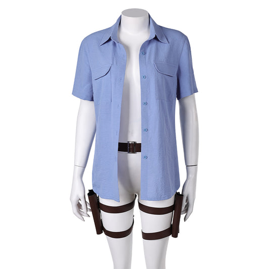 The Last of Us Saison 2(2025) Ellie Chemise Bleue Cosplay Costume