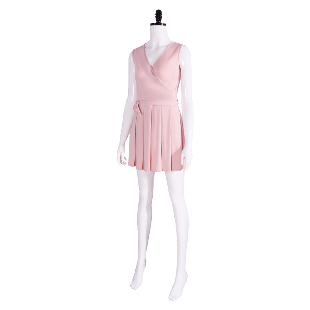 Wicked Glinda Robe Plissée Rose Cosplay Costume