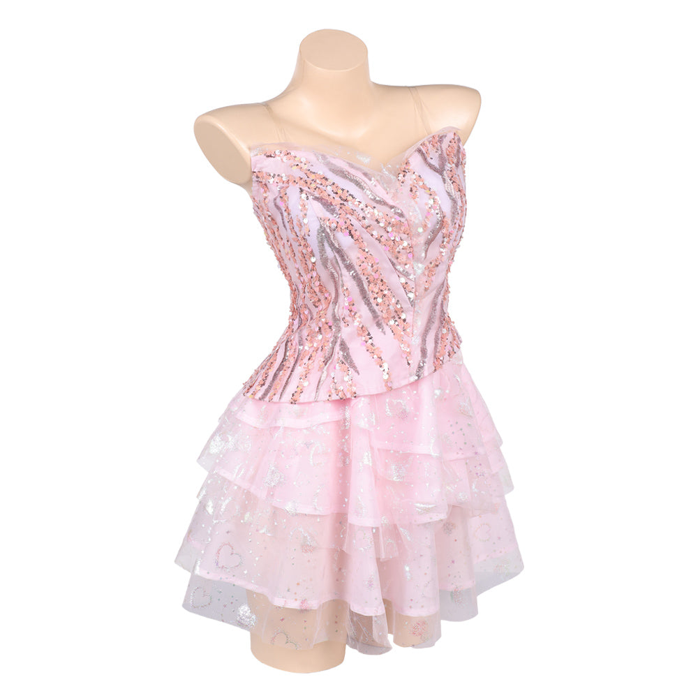 Wicked: For Good(2025) Glinda Jupe de Ballet Rose Cosplay Costume