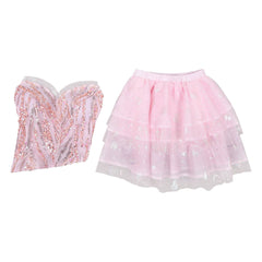 Wicked: For Good(2025) Glinda Jupe de Ballet Rose Cosplay Costume