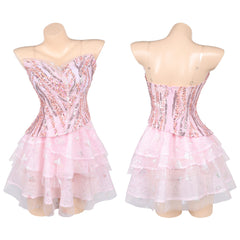 Wicked: For Good(2025) Glinda Jupe de Ballet Rose Cosplay Costume