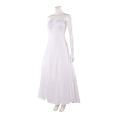 Wicked: For Good(2025) Glinda Robe Blanche sans Bretelles Cosplay Costume