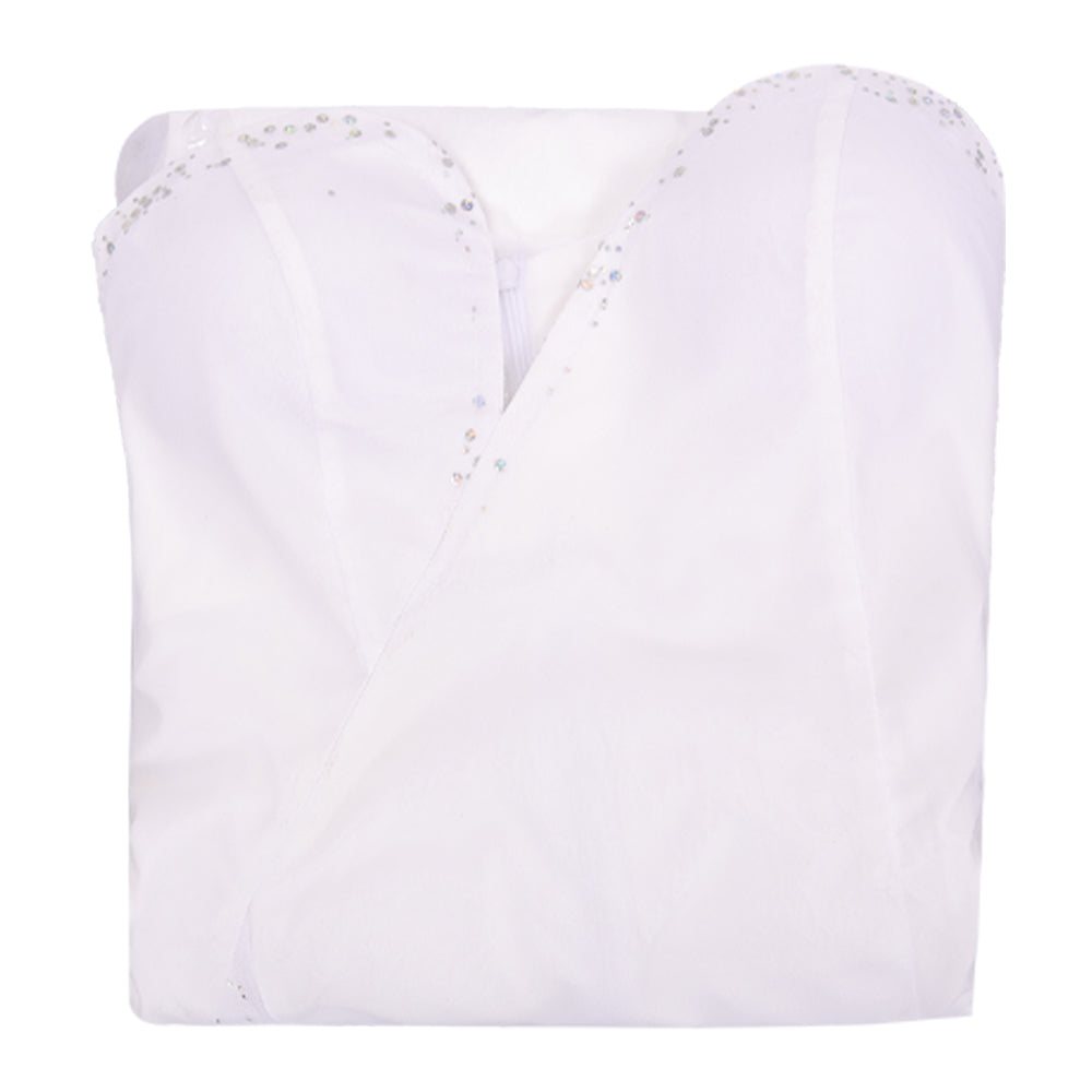 Wicked: For Good(2025) Glinda Robe Blanche sans Bretelles Cosplay Costume