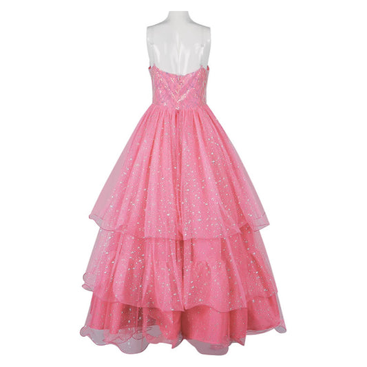 Wicked(2024) Glinda Robe Tube Rose Cosplay Costume