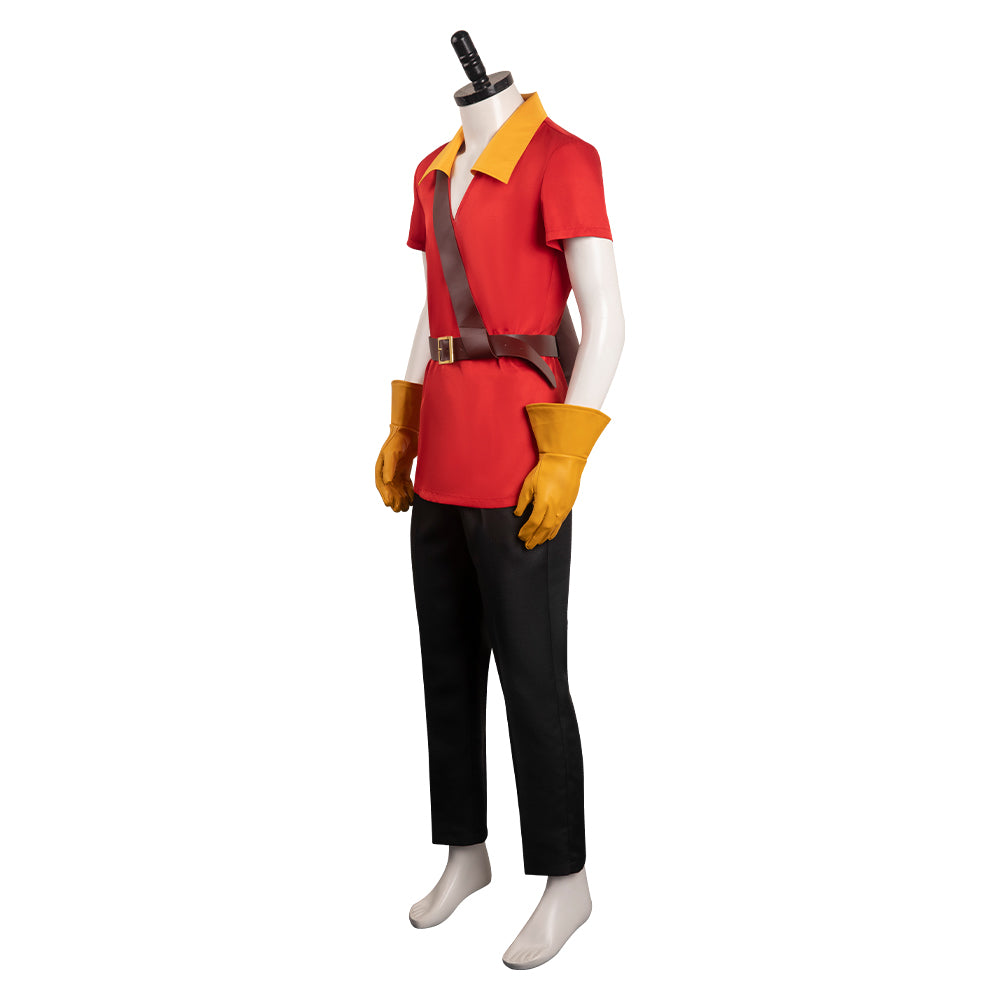 La Belle et la Bête Gaston Rouge Uniform Cosplay Costume Carnaval