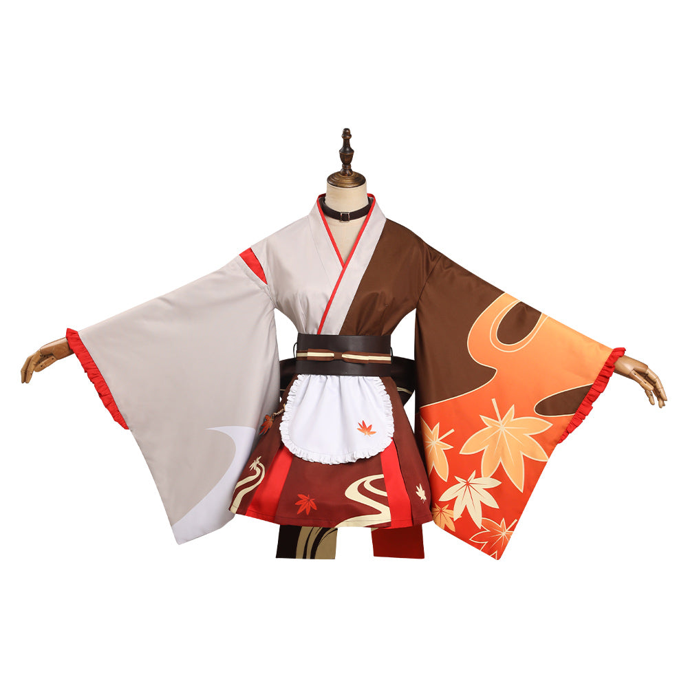Genshin Impact Kaedehara Kazuha Lolita Kimono Maid Design Original Cosplay Costume